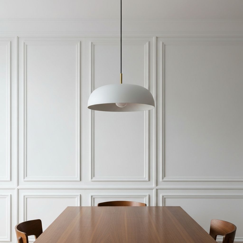 Decorative wall panels in dining room