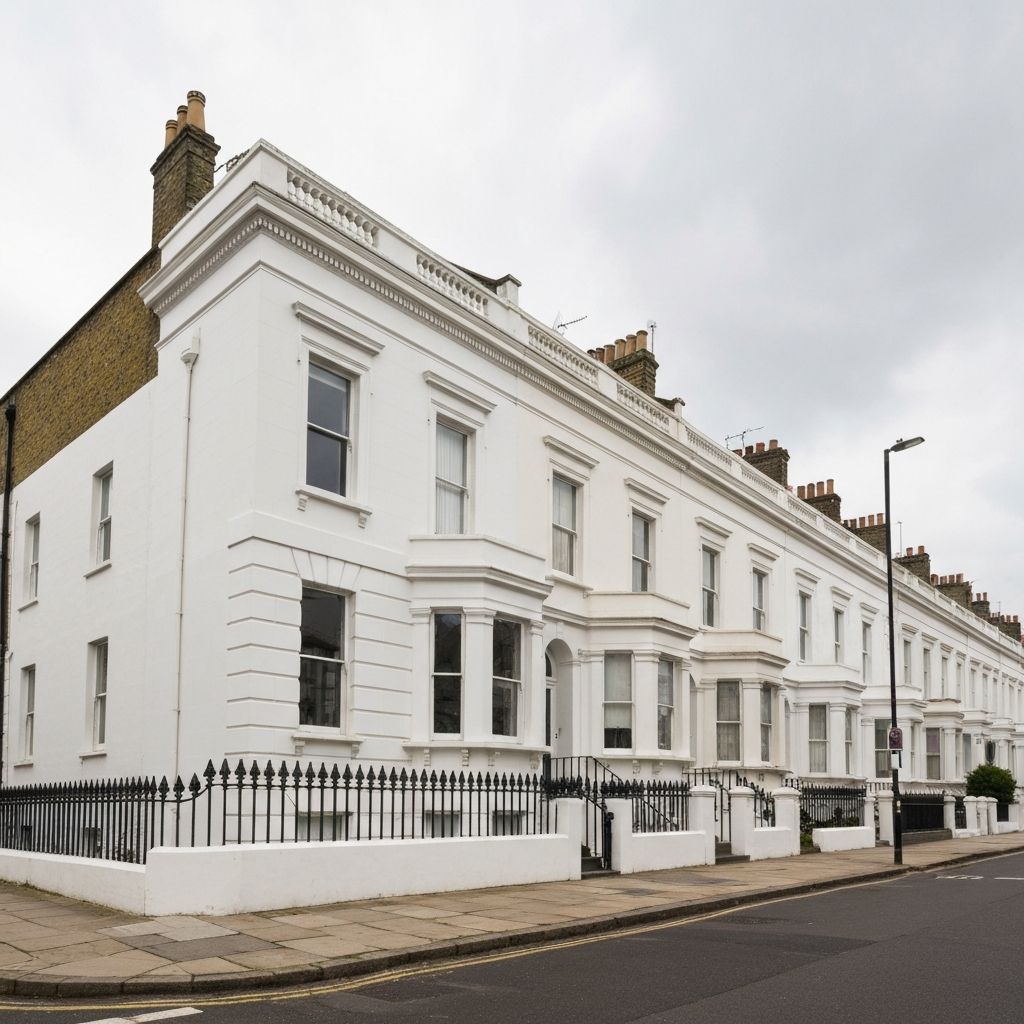 Freshly painted British home exterior